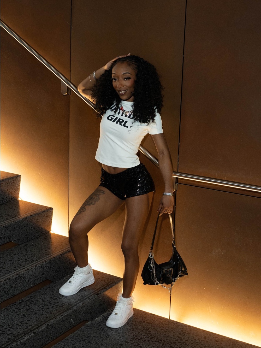 ROMWE Black Sequin Bike Shorts